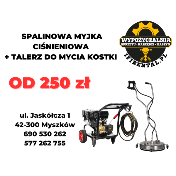 Zestaw myjka ciśnieniowa 300 bar, talerz do mycia kostki 50 cm